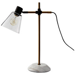 west elm Factory Task Lamp, Antique Bronze/Clear Shade